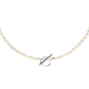 Alternative view of Colier argint și perle naturale, Inimă, C50040