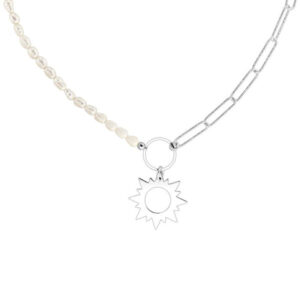 Alternative view of Colier argint și perle naturale, Soare, C50043